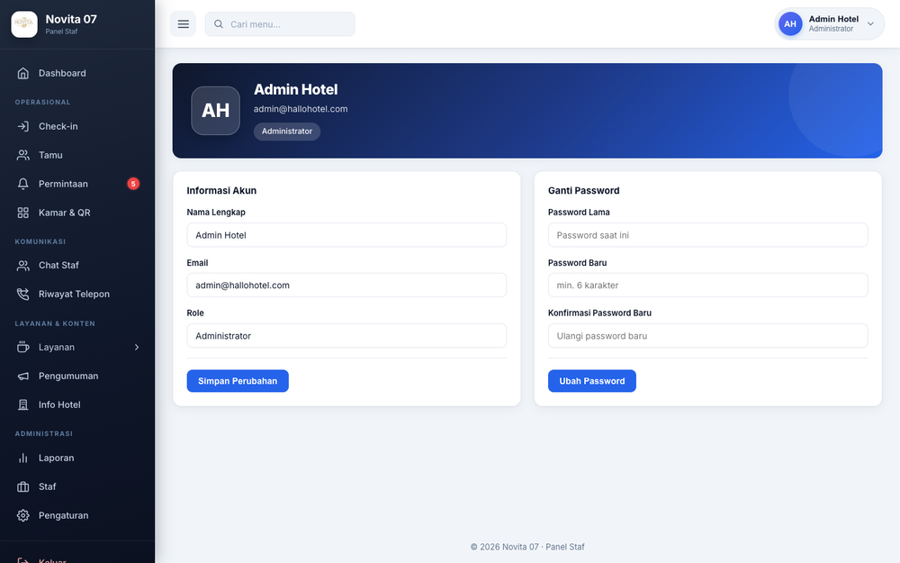 Admin (Administrator) · Profil Saya